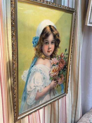 Framed victorian lithograph - framed,
